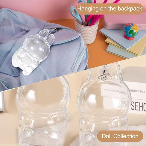 2 علبة حماية حزمة لأشكال La Bu Bu 6.68in و 6.1in ، مربع عرض واضح مع حزام ، ومكافحة الغبار ومضاد للقوائم-مثالية للجلوس والوحش المتبادل in Kuwait