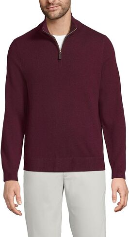 Lands' End Mens Fine Gauge Cashmere Quarter Zip Golden Brown Regular XX-Large in Saudi Arabia