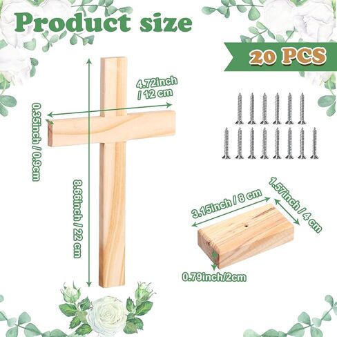 Suzile Easter Day Christian Wooden Crosses for Craft Nativity Tabletop Standing Baptism Cross Bulk Religious Centerpiece for Church Sunday School First Communion Easter 8.66 x 4.72 Inch(6 Pcs) in Saudi Arabia