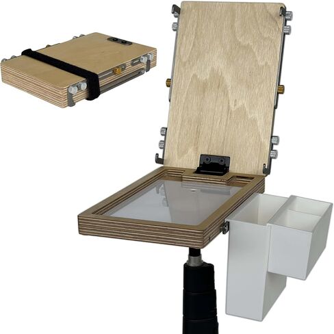 Tabletop Easel Box with Watercolor Palette Empty, Portable Travel Easel for Painting with Storage, Multifunctional Wooden Watercolor Easel Case Plein Air Painting for Adults Artists in Saudi Arabia