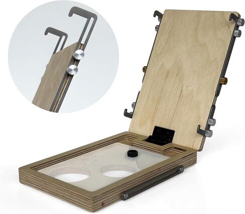 Tabletop Easel Box with Watercolor Palette Empty, Portable Travel Easel for Painting with Storage, Multifunctional Wooden Watercolor Easel Case Plein Air Painting for Adults Artists in Saudi Arabia