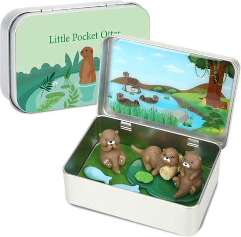 Little Pocket Otter Mini Tin Desk Collectible Gift Travel Buddy in Kuwait
