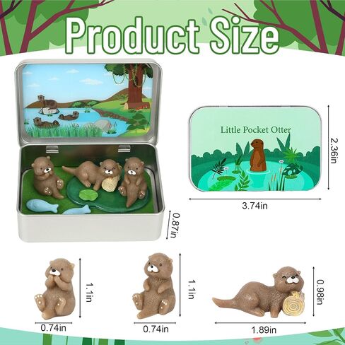 Little Pocket Otter Mini Tin Desk Collectible Gift Travel Buddy in Kuwait