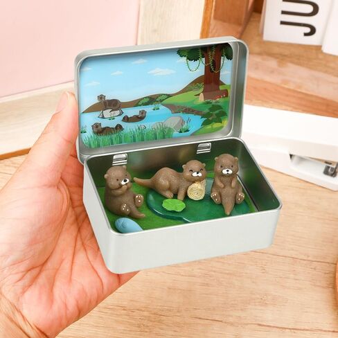 Little Pocket Otter Mini Tin Desk Collectible Gift Travel Buddy in Kuwait