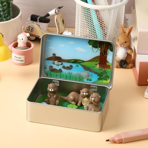 Little Pocket Otter Mini Tin Desk Collectible Gift Travel Buddy in Kuwait