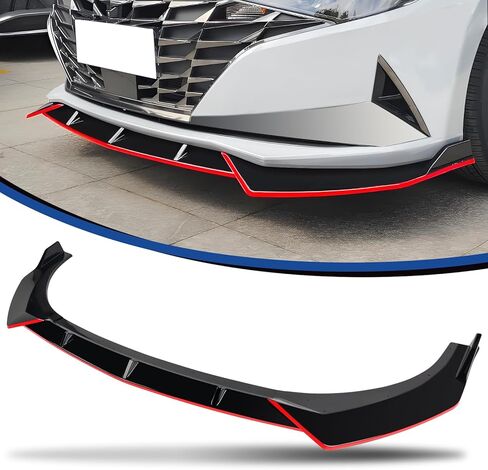 Rear Bumper Diffuser Compatible with Hyundai Elantra 2021-2023 4 Door Sedan Glossy Black Rear Diffuser Lip W/LED Brake Light in Kuwait