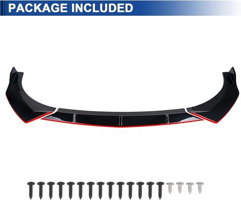 Rear Bumper Diffuser Compatible with Hyundai Elantra 2021-2023 4 Door Sedan Glossy Black Rear Diffuser Lip W/LED Brake Light in Kuwait