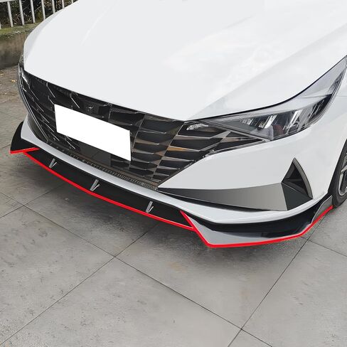 Rear Bumper Diffuser Compatible with Hyundai Elantra 2021-2023 4 Door Sedan Glossy Black Rear Diffuser Lip W/LED Brake Light in Kuwait