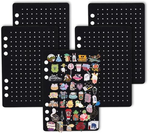 A5 Enamel Pin Display Book,5 Pages Travel Pins Storage Organizer Book with Clear Cover Portable for Brooch Collectors (Accessories Not Included) in Saudi Arabia