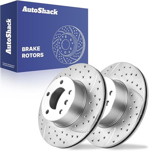 Autoshack الأمامية الأمامية حفر الفرامل المحفورة دوارات الفرامل الفضية زوج من سائق 2 والاستبدال جانب الراكب ل BMW x1 430i Gran Coupe 330i Xdrive 328i Xdrive 428i Xdrive 320i in Kuwait