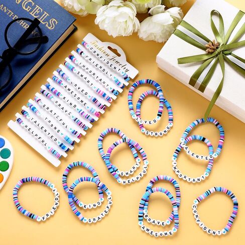 24 PCS نهاية العام هدايا الطلاب من معلم الصداقة سوار ملهمة هدية قلم رصاص الطين الأساور ذات الخرز سحر المجوهرات للطالب طالب فتاة in Kuwait
