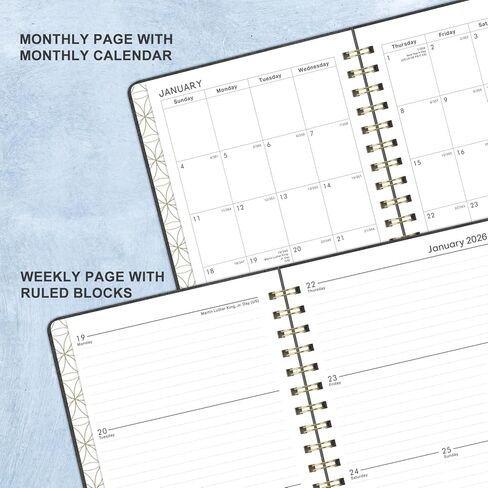 Planner 2025-2026 - Weekly & Monthly Academic Planner 2025-2026 with 12 Monthly Tabs, Jul 2025 - Jun 2026, 6.3" x 8.4", Flexible Hardcover, Thick Paper, Inner Pocket - Gray in Kuwait