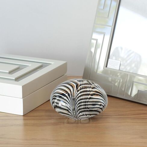 Cá d'Oro Ball Glass Paperweight Whood and White Rodeath Patter in Kuwait