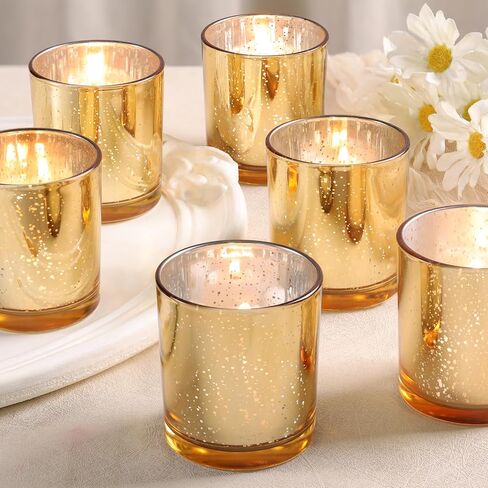 Larger Clear Votive Candle Holders Set of 6- Tea Light Candle Holder Glass, Clear Candle Holders for Wedding, Party and Home Decor, Table Centerpiece in Kuwait