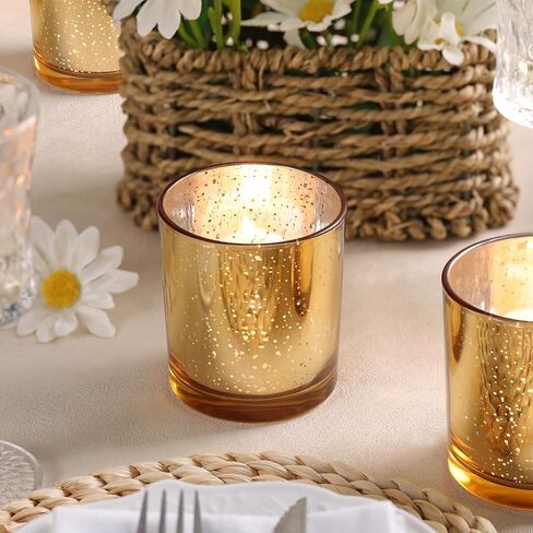 Larger Clear Votive Candle Holders Set of 6- Tea Light Candle Holder Glass, Clear Candle Holders for Wedding, Party and Home Decor, Table Centerpiece in Kuwait