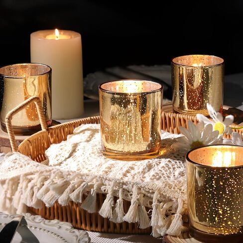 Larger Clear Votive Candle Holders Set of 6- Tea Light Candle Holder Glass, Clear Candle Holders for Wedding, Party and Home Decor, Table Centerpiece in Kuwait