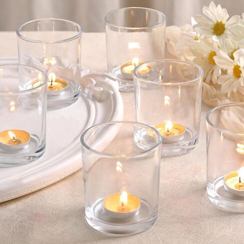 أكبر حاملي شموع نذري واضحة مجموعة من 6- شاي شمعة حامل الشمعة ، حاملي شمعة واضحة لحفل الزفاف والحفلات والديكور المنزلي ، مركزية على الطاولة in Kuwait
