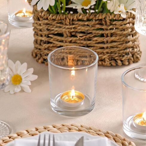 أكبر حاملي شموع نذري واضحة مجموعة من 6- شاي شمعة حامل الشمعة ، حاملي شمعة واضحة لحفل الزفاف والحفلات والديكور المنزلي ، مركزية على الطاولة in Kuwait