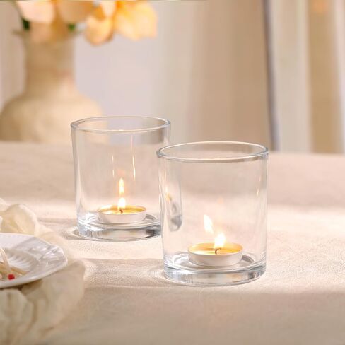 أكبر حاملي شموع نذري واضحة مجموعة من 6- شاي شمعة حامل الشمعة ، حاملي شمعة واضحة لحفل الزفاف والحفلات والديكور المنزلي ، مركزية على الطاولة in Kuwait