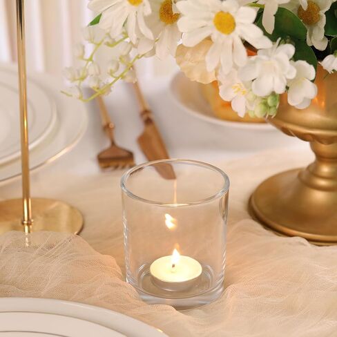 أكبر حاملي شموع نذري واضحة مجموعة من 6- شاي شمعة حامل الشمعة ، حاملي شمعة واضحة لحفل الزفاف والحفلات والديكور المنزلي ، مركزية على الطاولة in Kuwait