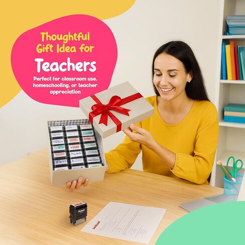 الترويج يتم فحصه معًا - ختم الدرجات المعلمين في مجال المطاط - الحبر الأحمر in Kuwait