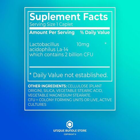 Probiotic Acidophilus ، 100 Count Caplets المكمل الغذائي + 7 أيام منظم حبوب منع الحمل غير محصور (حزمة 2) in Kuwait