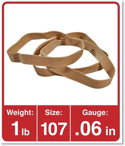 Universal UNV01107 0.06 in. Gauge Size 107 Rubber Bands - Beige (40/Pack) in Saudi Arabia