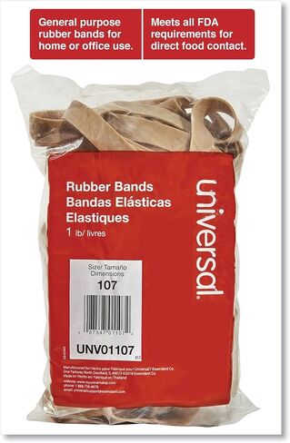 Universal UNV01107 0.06 in. Gauge Size 107 Rubber Bands - Beige (40/Pack) in Saudi Arabia