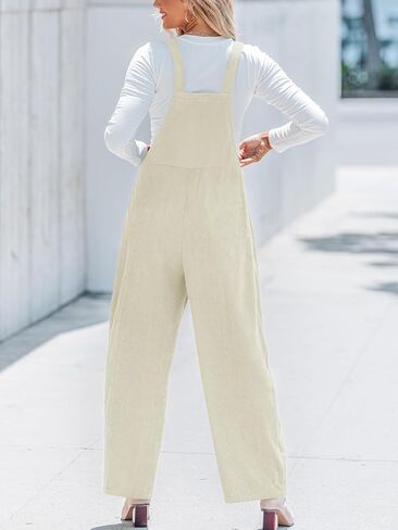 بذلة نسائية من CUPSHE برقبة مربعة بدون أكمام كاجوال فضفاضة بطيات أمامية واسعة الساق in Kuwait