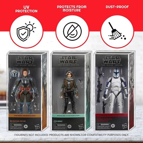 EVORETRO Action Figure Display Case Protector for Hasbro Star Wars Black Series Box 6 inches Figures - 2 Pack - Thick Clear Acrylic Anti-UV, Stackable, Durable, Long Lasting Protective Case in Saudi Arabia