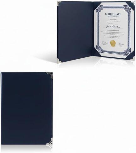 Navy Faux Leather Diploma Holder 8.5x11 Graduation Certificate Holders Smooth Leather with Silver Protected Edge Certificate Covers and Certificate Folder for Stylish Diploma Display in Saudi Arabia