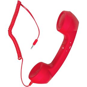 Retro Phone Handset, 3.5mm Jack Wire Cell Phone Receiver with Answer Button/Volume Keys, Handheld Old Telephone Headset for Mobile Phones/Cellphone/Smartphone (Pink) in Kuwait