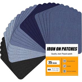 Iron on Patches for Jeans - MOONSJONES Extra Large Patches for Clothes, Denim Patches for Inside Jeans, Custom Jean Patches for Clothing Hole Repairing and Decoration (9.8"x 59") - Blue in Kuwait