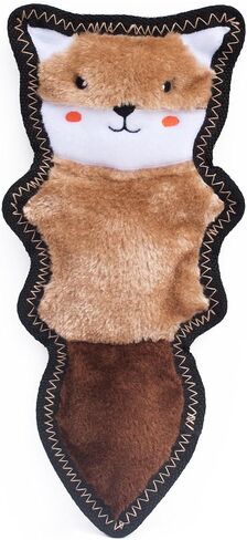 ZippyPaws Skinny Peltz - Chipmunk, Lemur, Monkey - No Stuffing Squeaky Dog Toys, Unstuffed Chew Toy for Small & Medium Breeds, Bulk Multi-Pack of 3 Soft Plush Toys, Flat No Stuffing Puppy Toys - 18" in Saudi Arabia