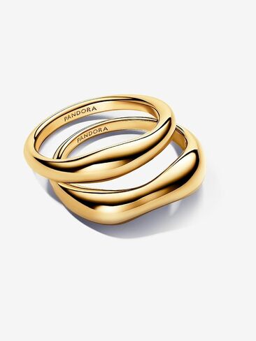 Pandora Essence Organically Shaped Stacking Rings - Stackable Ring for Women - 14k Gold-Plated Ring - Includes Gift Box in Saudi Arabia