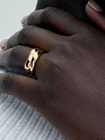 Pandora Essence Organically Shaped Stacking Rings - Stackable Ring for Women - 14k Gold-Plated Ring - Includes Gift Box in Saudi Arabia