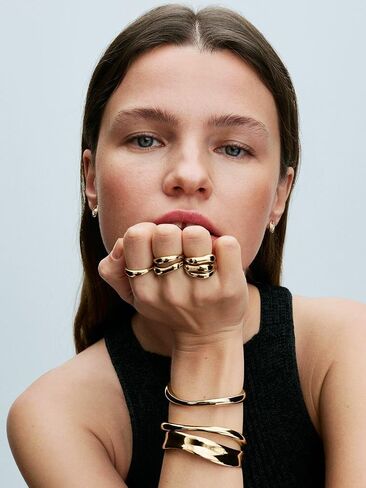 Pandora Essence Organically Shaped Stacking Rings - Stackable Ring for Women - 14k Gold-Plated Ring - Includes Gift Box in Saudi Arabia