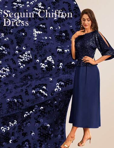 GRACE KARIN Sequin Dress for Women 2024 Mother of The Bride Dresses Wedding Guest Formal Chiffon Evening Gown in Kuwait