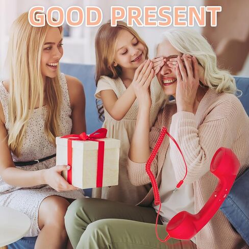 Retro Phone Handset, 3.5mm Jack Wire Cell Phone Receiver with Answer Button/Volume Keys, Handheld Old Telephone Headset for Mobile Phones/Cellphone/Smartphone (Pink) in Kuwait