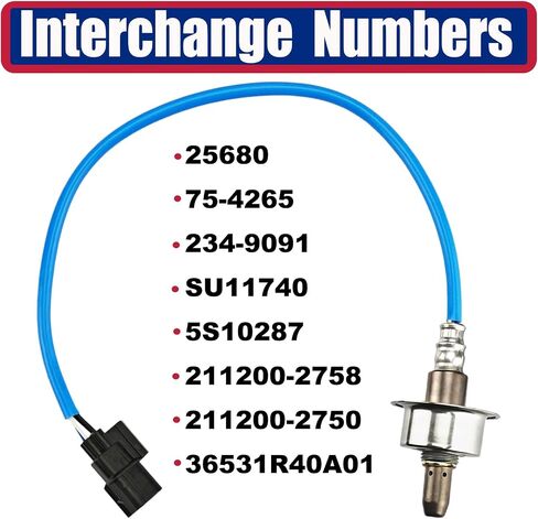 قطعتان 2349091 2344462 مستشعر O2 المنبع والمصب متوافق مع 2008-2012 Honda Accord 2.4L، متوافق مع 2009-2014 Acura TSX 2.4L استبدال #36531R40A01 36532R40A01 in Kuwait