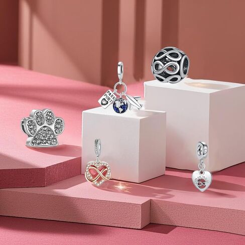 9PCS European Charms Beads Pendant For Pandora Bracelet, Charms DIY Bracelets Necklace Jewellery Gift for Birthday Valentine's Day Party Christmas Mother's Day Heart Love Balloon Family Tree of life in Kuwait