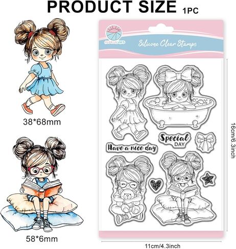 GLOBLELAND Baking Fairy Clear Stamps for Scrapbooking Cake Donuts Silicone Stamps Cooking Woman Transparent Stamp for Card Making DIY Embossing Journaling in Kuwait