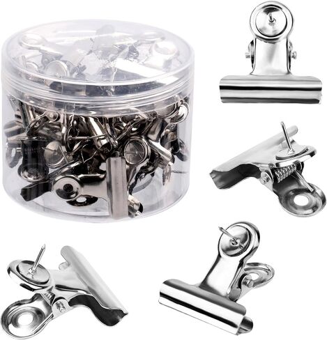 20pcs مقاطع دبابيس دفع الذهب ، إبهام مقاطع البلدغ مع دبابيس دبابيس Pushpin حامل النشرة ملحقات لوحة Cork Board لجدار المقصورة المنزلية استخدام الجدار in Kuwait
