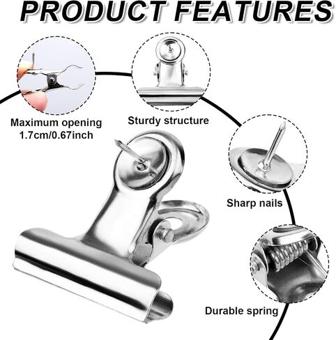 20pcs مقاطع دبابيس دفع الذهب ، إبهام مقاطع البلدغ مع دبابيس دبابيس Pushpin حامل النشرة ملحقات لوحة Cork Board لجدار المقصورة المنزلية استخدام الجدار in Kuwait