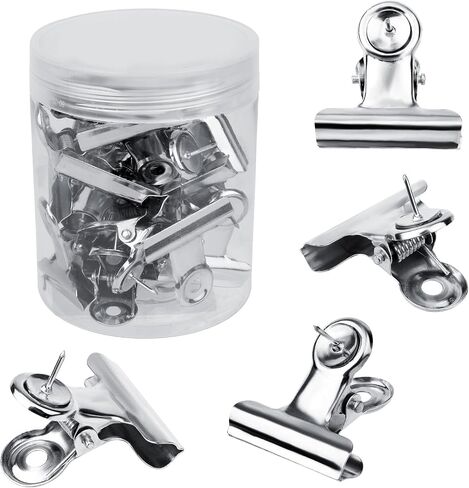 20pcs مقاطع دبابيس دفع الذهب ، إبهام مقاطع البلدغ مع دبابيس دبابيس Pushpin حامل النشرة ملحقات لوحة Cork Board لجدار المقصورة المنزلية استخدام الجدار in Kuwait