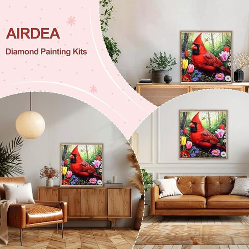مجموعات الطلاء Airdea Diamond Art للبالغين المبتدئين 5D DIY مجموعات فن الجوهرة لديكور الجدار المنزلي 12x16in ، الصبي والجرو ، تدريبات كاملة in Kuwait