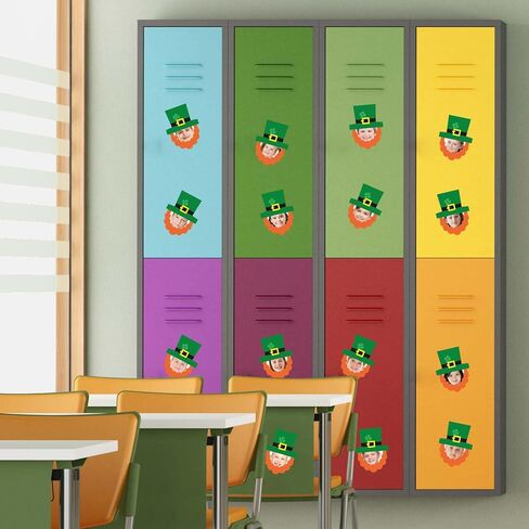 50Pcs St. Patrick's Day DIY Cutouts March Leprechaun Suit and Dress Paper Cutting Green Irish Bulletin Board Decor with 100Pcs Glue Points for Party Classroom Home Photo Crafts in Kuwait