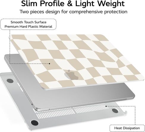 Anban Compatible with MacBook Air 13 inch Case M4 2025 2024 2023 2022 M3 M2, Model A3240 A3113 A2681 [High Gloss] Hard Shell Case+Keyboard Cover+Screen Skin for MacBook Air 13.6 inch-Crystal Clear in Kuwait