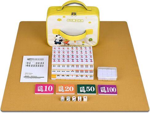 مجموعة Mahjong الصينية الصغيرة ، 144 مُرقِّم مميلين 1.18 "بلاط الحجم (الوردي) و 8 بلاطات فارغة ، مع حقيبة سفر حمل ، تعليمات باللغة الإنجليزية ، مجموعة لعبة Mahjongg كاملة (Mahiang ، Mah Jongg) in Saudi Arabia
