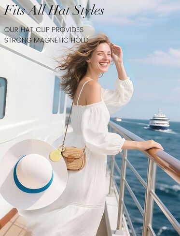 مشبك قبعة للسفر من نيفايا - إكسسوار سفر للنساء، مشبك قبعة مغناطيسي. مشبك قبعة لأساسيات الرحلات البحرية على الشاطئ in Kuwait